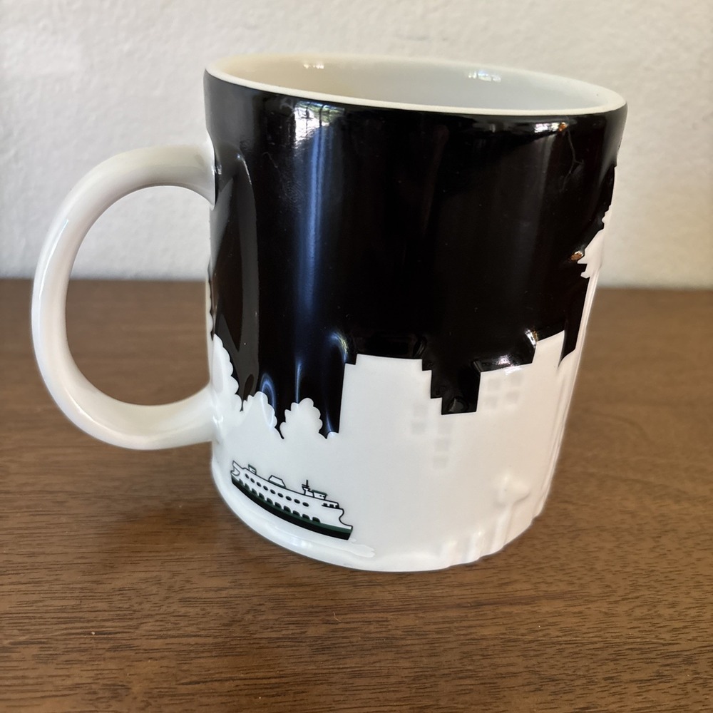 Starbucks City Coffee Mug Seattle  Collector Series 2012 Relief Skyline‎ 16 oz